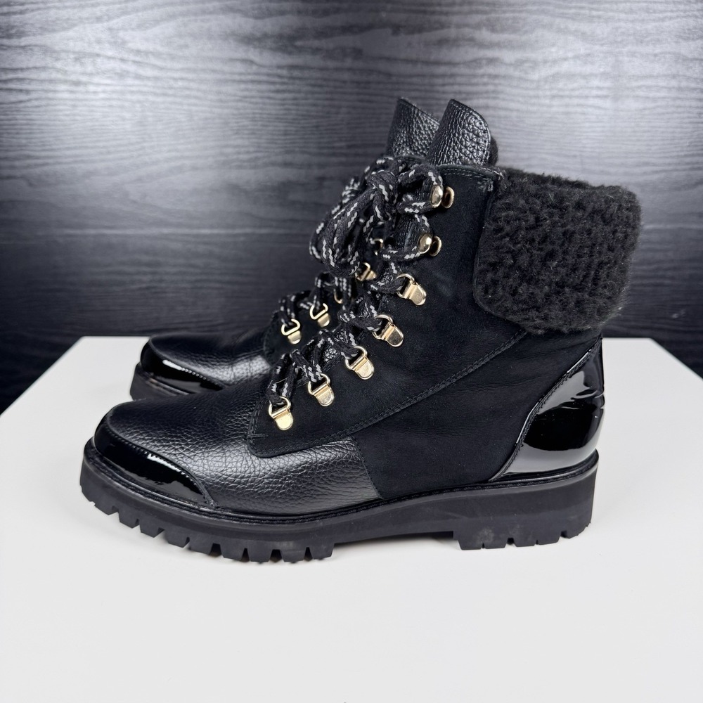 Flattered Selma Black Leather Lace Up Boots - 40 (US 9) - Vibram - Spain